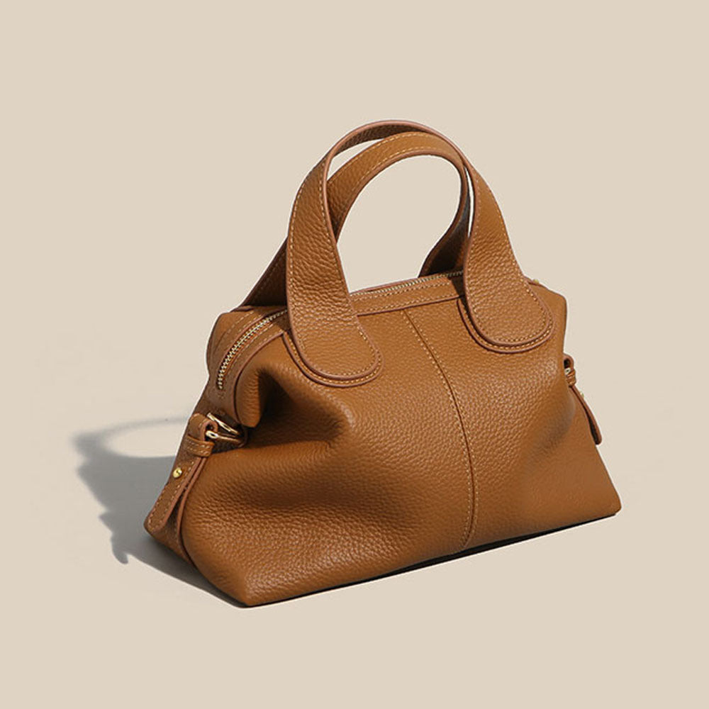 Guangzhou Bag High-End Genuine Leather Women's Bag Large Capacity Dumpling Bag Soft Top Layer Cowhide Handbag Single Shoulder Crossbody Bag