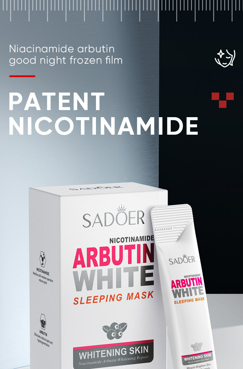 All English Good Night Cooling Mask SADOER Vitamin C Aloe Vera Sleeping Mask No-Rinse  Foreign Trade Live Wholesale