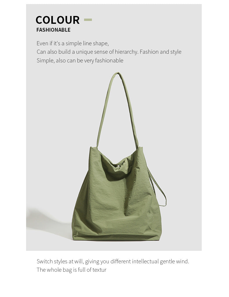 Oxford Cloth Workwear Korean Style Large Capacity Totes Idle Style Solid Color Leisure Class Commuter Shoulder Bag Bags