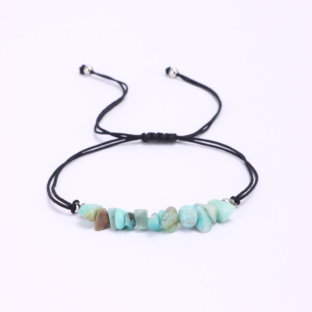 Women's Woven Crystal Stone Bracelet Women's Friendship Gift Simple Fashion Adjustable Amethyst Woven Bracelet