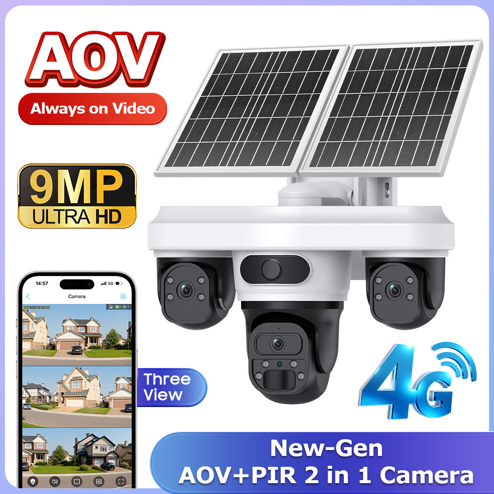 New Product AOV Solar Camera Trinocular Solar Camera9MP High Definition Full Color AOV Camera