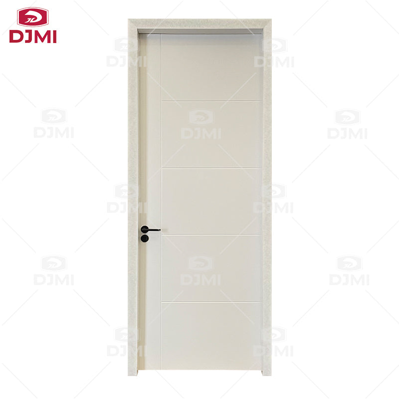 American Style White Primed Panel Design Solid Wood Door  Interior Solid Core Shaker Style Room Doors for Residential Apartment
