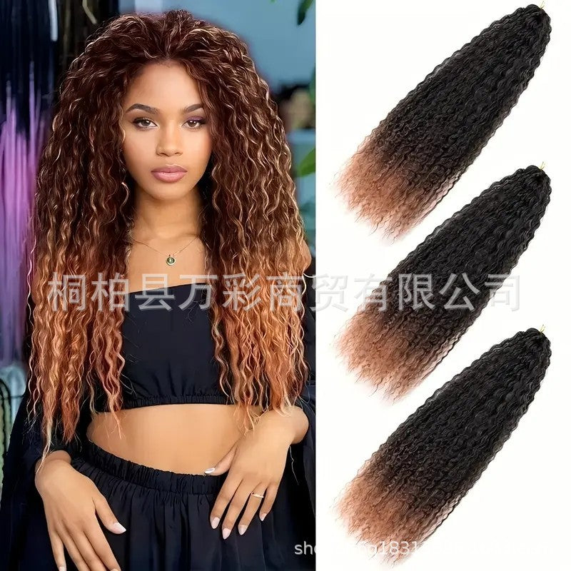 Cross-border Wig Hot Item Afro Kinky Curly       Crochet  Hair High Temperature Silk Crochet Hair