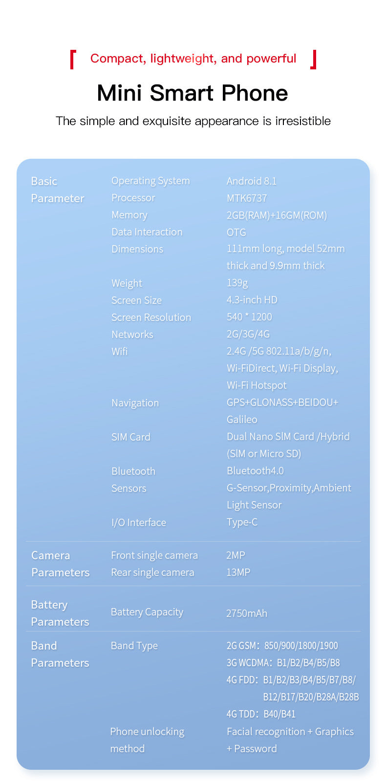XS18promax All Netcom4G Mini Mobile Phone4.3Inch Water Drop Screen Ultra Small Foreign Language