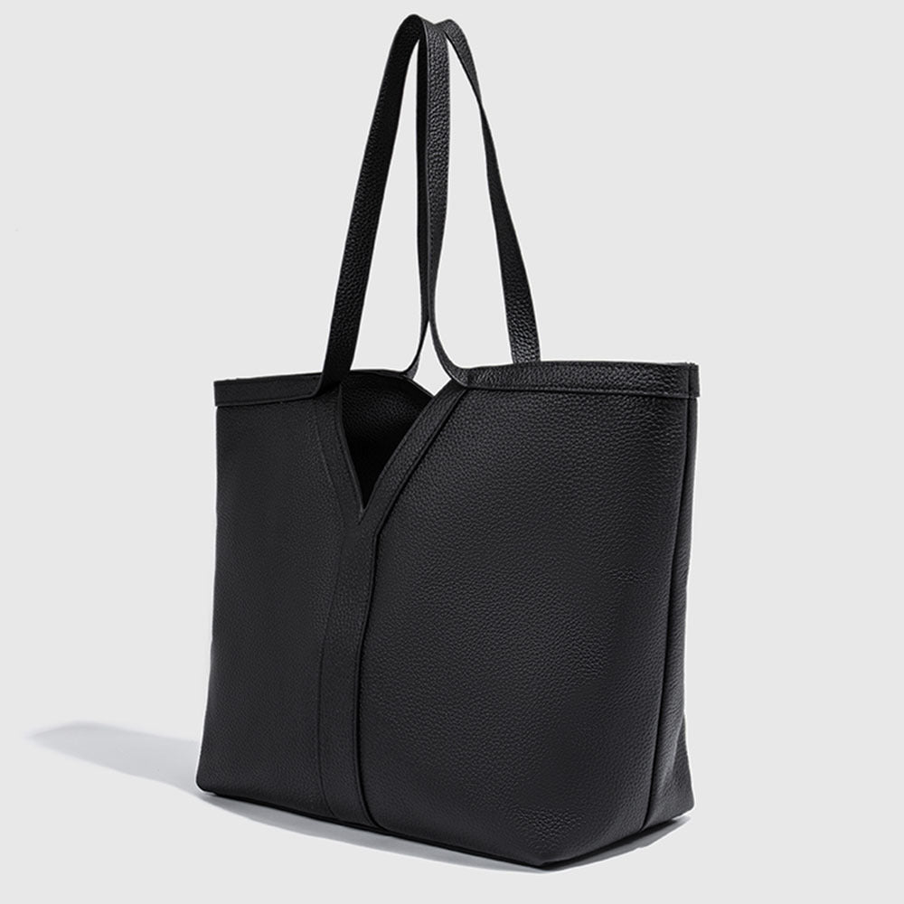 Autumn Winter New Genuine Leather Tote Bag Large Capacity Women's Bag Top Layer Cowhide Single Shoulder Commuter Underarm Bag