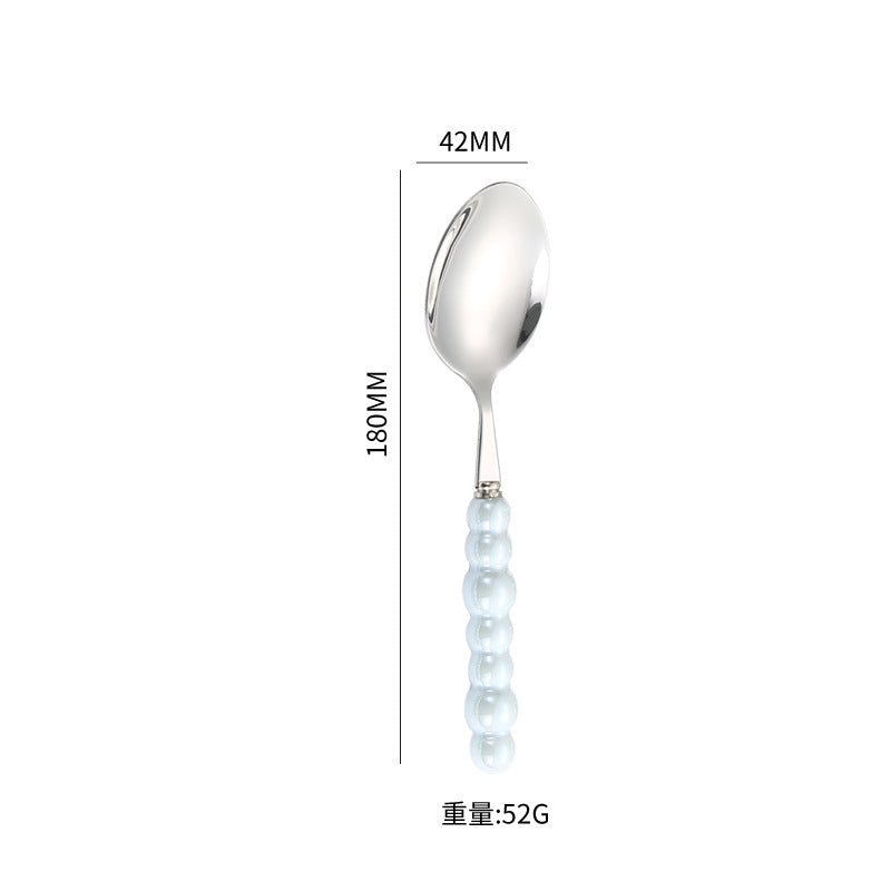 Stainless Steel Tableware Hotel Restaurant Pearl Ceramic Handle Knife Fork Spoon4Set of Western Steak Cutlery