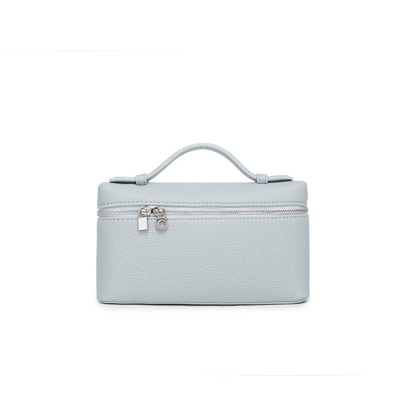 GIgi Same Style Women's Bag Niche Elegant Handheld Lunch Box Bag Women Simple Top Layer Cowhide Single Shoulder Crossbody Small Bag