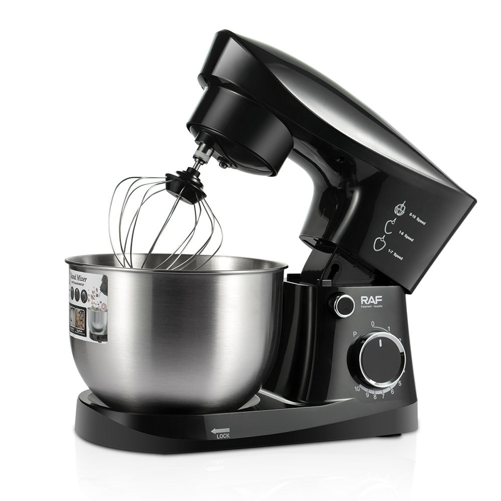 RAF European Standard Household Multifunctional Kitchen Machine Stainless Steel Bowl High Power Dough Mixer Egg Beater Whisk Mixer