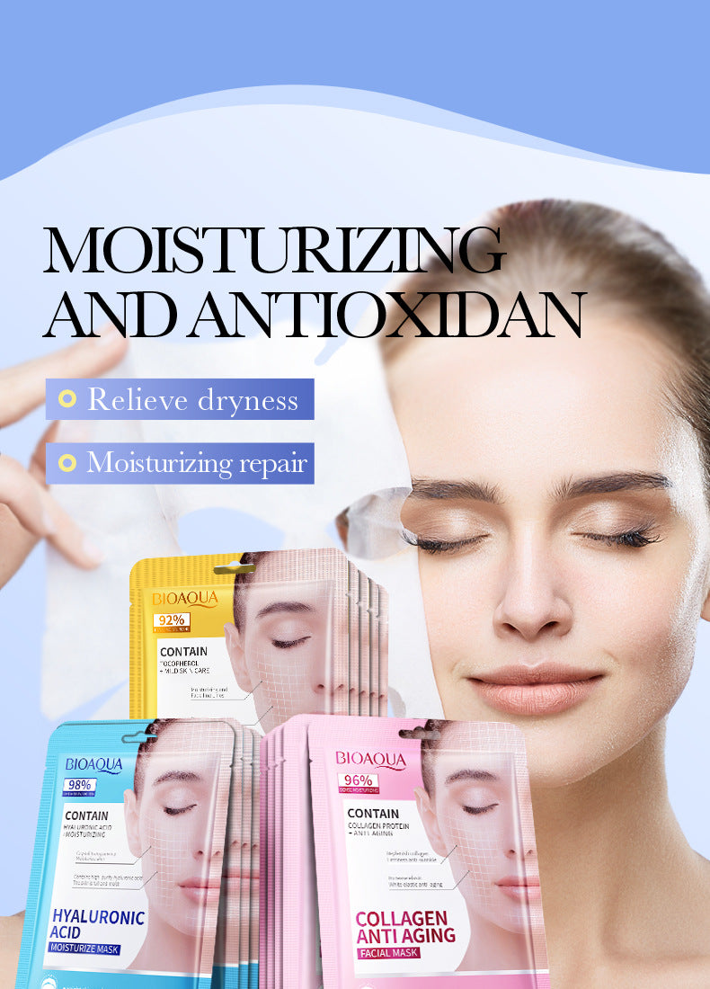 BIOAOUA Hyaluronic Acid Moisturizing Mask Moisturizing Brightening Hydrating Mask Skin Care Products Genuine Wholesale