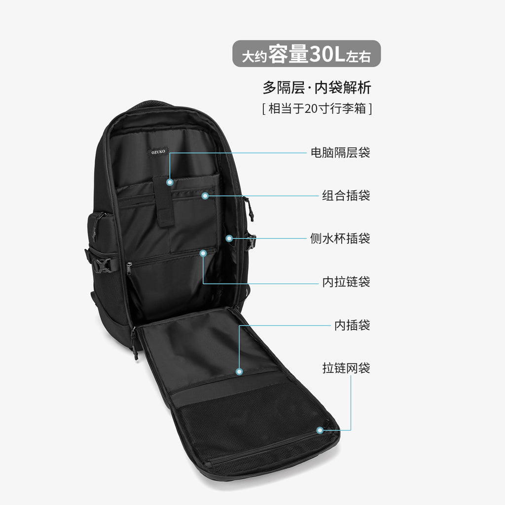 OZUKO Travel Backpack Men's Large Capacity Waterproof Outdoor Mountaineering Computer Backpack Camouflage Commuting School Bag