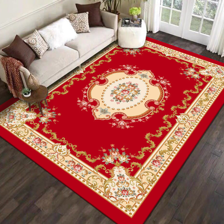 Crystal Velvet Carpet Full Coverage Chinese Style Living Room Sofa Coffee Table Rug Same Style Bedroom Wear-resistant Non-slip Rug