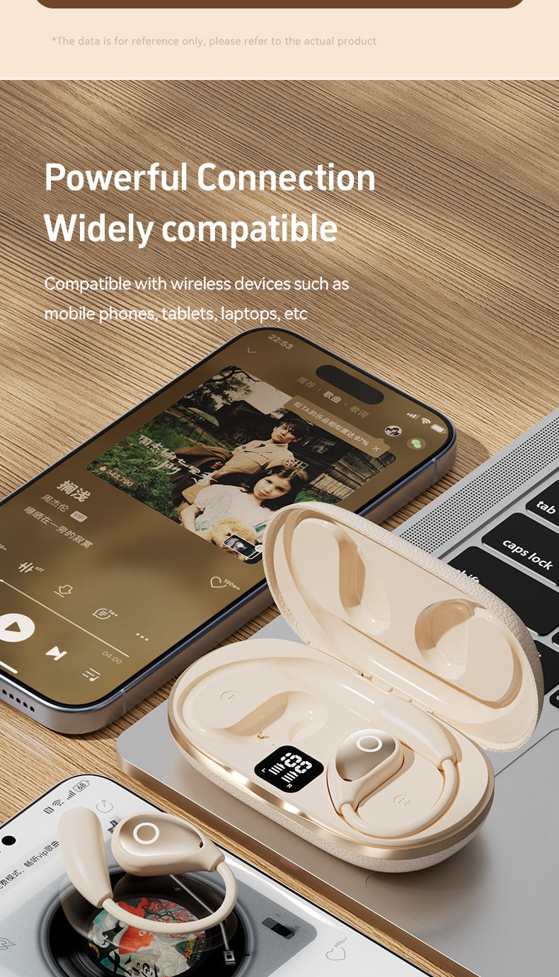 Popular M96Leather Texture Ear-Hook Bluetooth Earphones Ultra-Long Battery Life High-Value Private Model Wireless Bluetooth Earphones