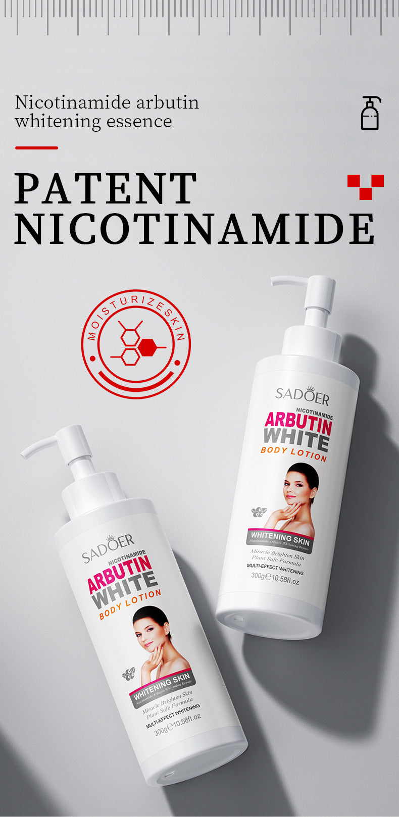 Niacinamide Arbutin Set SADOER Whitening, hydrating, and moisturizing skincare products  wholesale