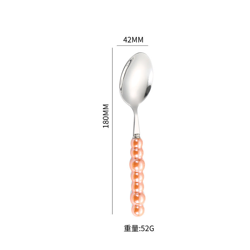 Stainless Steel Tableware Hotel Restaurant Pearl Ceramic Handle Knife Fork Spoon4Set of Western Steak Cutlery