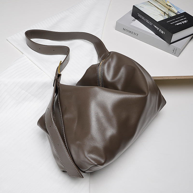 2024New Crossbody Bag Versatile Casual Women's Shoulder Bag Commuting Large Capacity Soft Leather Tote Bag