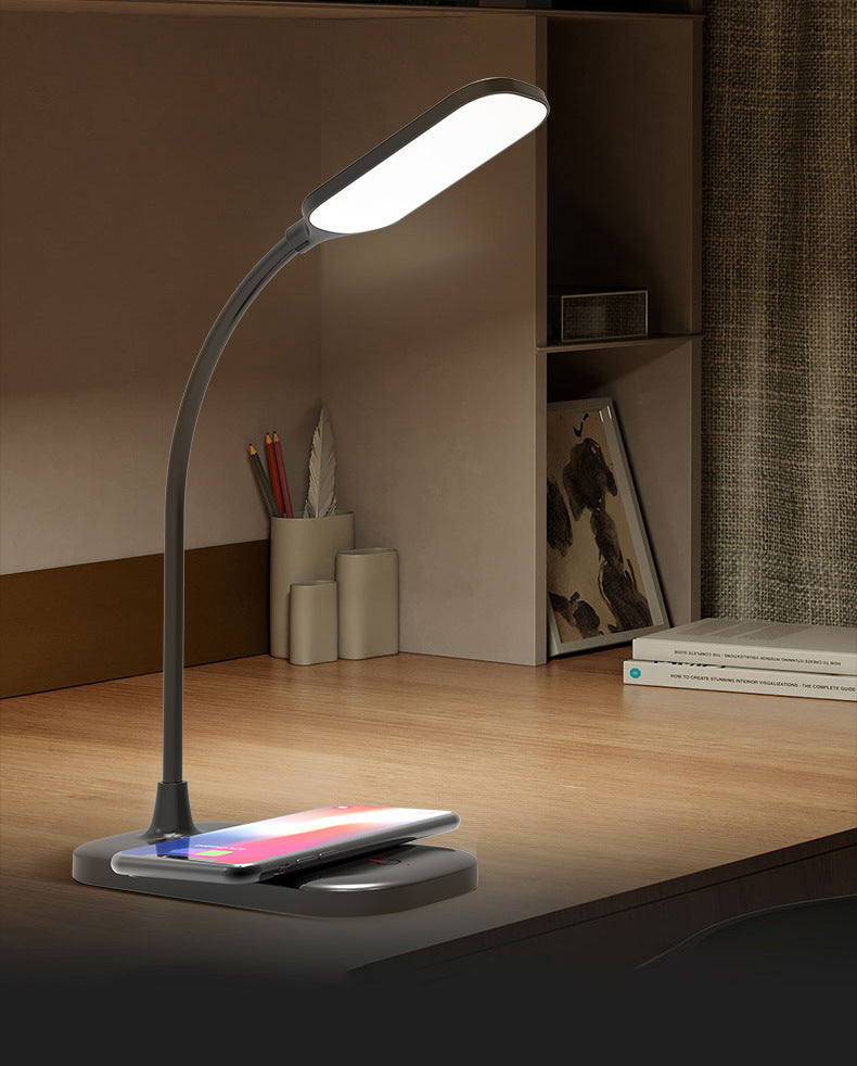Multifunctional Desk Lamp for Bedroom and Office, Reading Desk Lamp with Three-Level Smart Adjustment, Wireless Charging for Mobile Phones, Eye Protection Desk Lamp