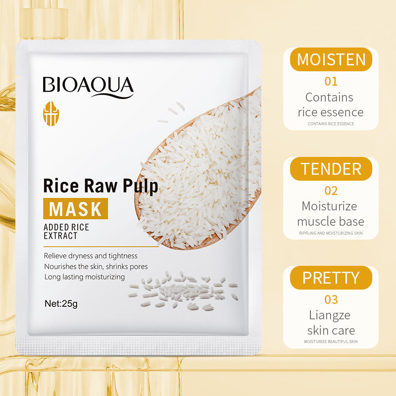Rice Puree Mask BIOAOUA Hydrating Moisturizing Tablets   Wholesale OBO