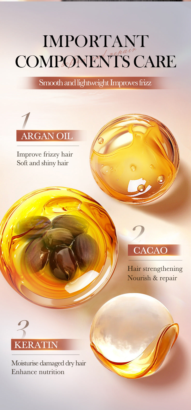 Cocoa Oil Smooth Conditioner SADOER Repair and Nourish Hair Conditioner Cross-Border Wholesale