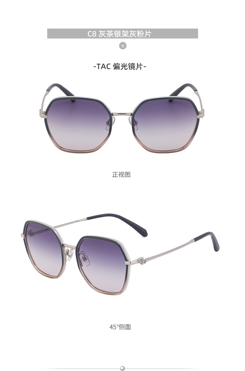 2025New European and American Fashion Square Frame Polarized Sunglasses for Women, Trendy Street Style, Sun Protection Sunglasses for Women Wholesale