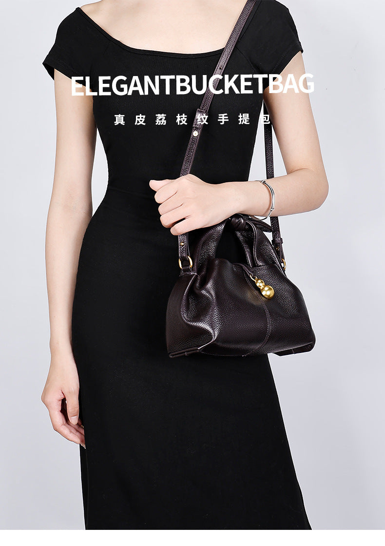 European and American Niche Cloud Dumpling Bag Single Shoulder Crossbody Niche Light Luxury Fashion Design New Single Shoulder Crossbody Genuine Leather Bag