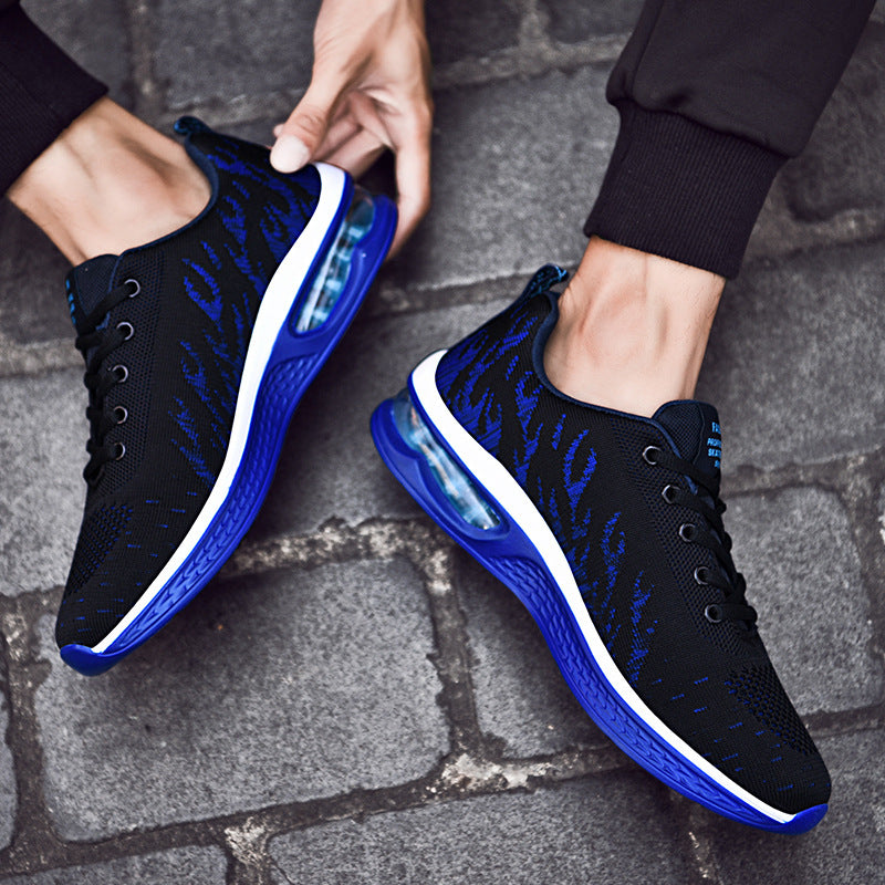 New Sports Shoes Four Seasons Casual Flyknit Breathable Cushion Running Shoes for Teenagers Ultra-light Shock-absorbing Trendy Men's Shoes