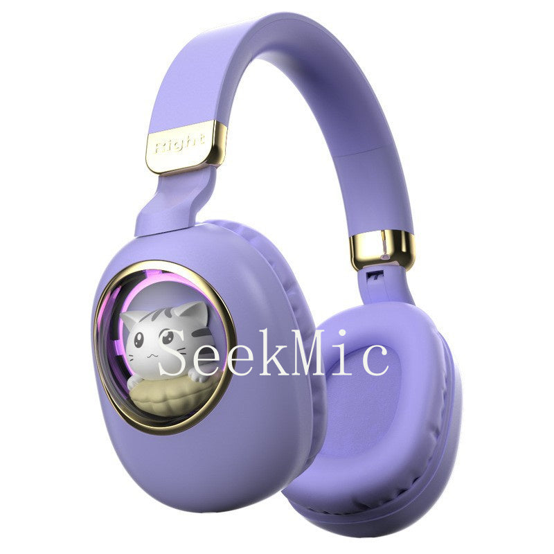 Head-mounted Bluetooth Wireless Earphones Cute Cartoon Cat Full Ear Long Battery Life Support Customization Noise Reduction Cat Ear