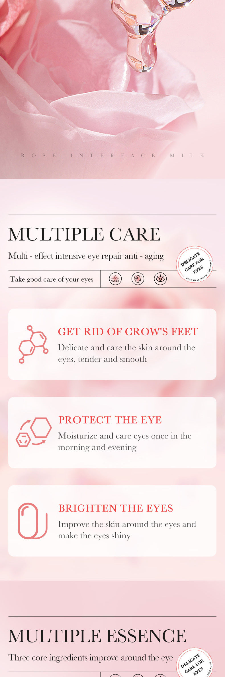 BIOAOUA Rose Hyaluronic Acid Moisturizing Eye Mask Hydrating and Moisturizing Eye Mask Wholesale