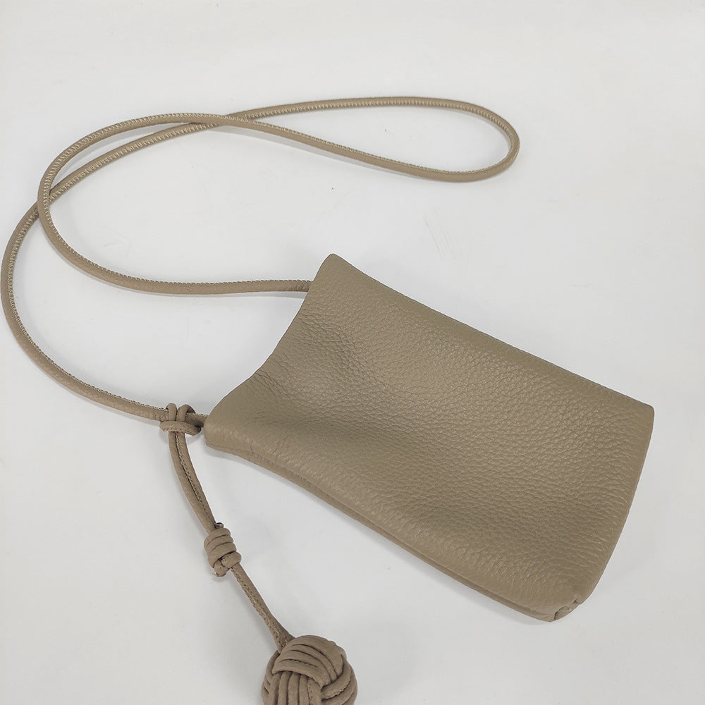 Mini Genuine Leather Phone Bag for Women togo Top Grain Leather Small Square Bag2025New Fashion Simple Versatile Crossbody Bag