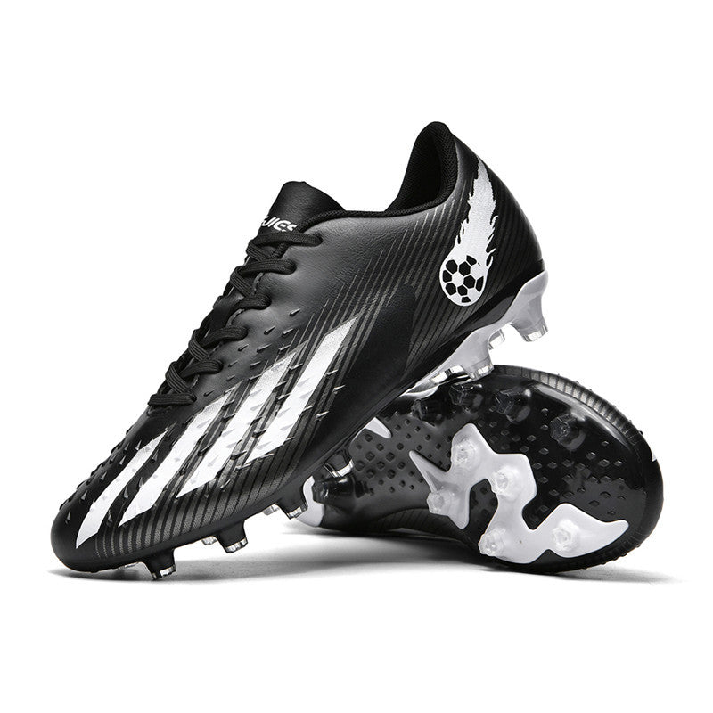 Gold-Plated Sole Men's Football Shoes with Studded Spikes AG Long Spike Shoes for Older Children, Middle and High School Students, Adults, Competition Training Sports Shoes