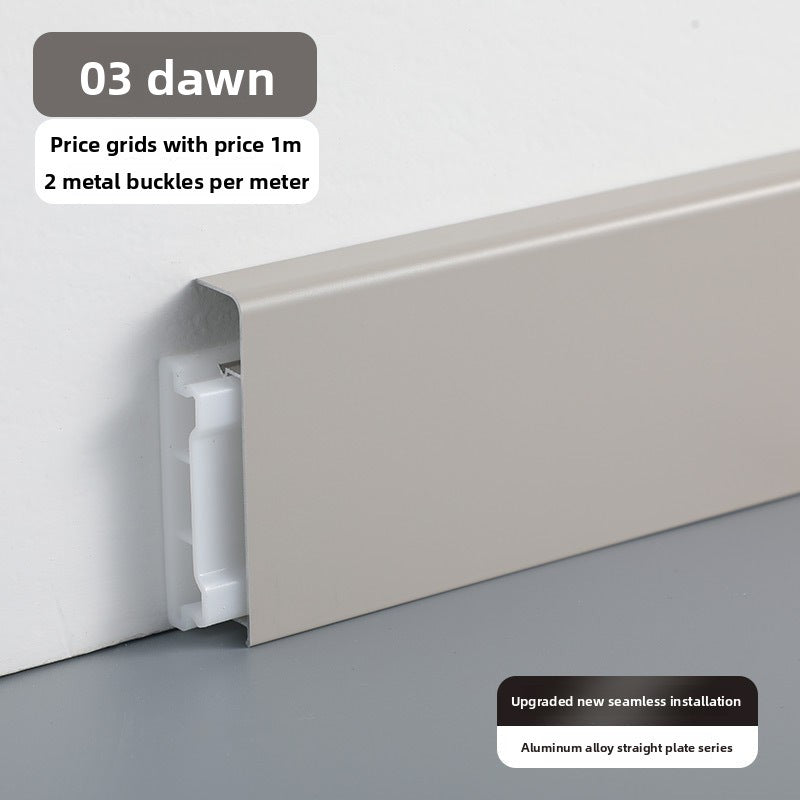 Trendy flat skirting board, thickened snap-on metal baseboard, ultra-narrow corner trim, aluminum alloy skirting board