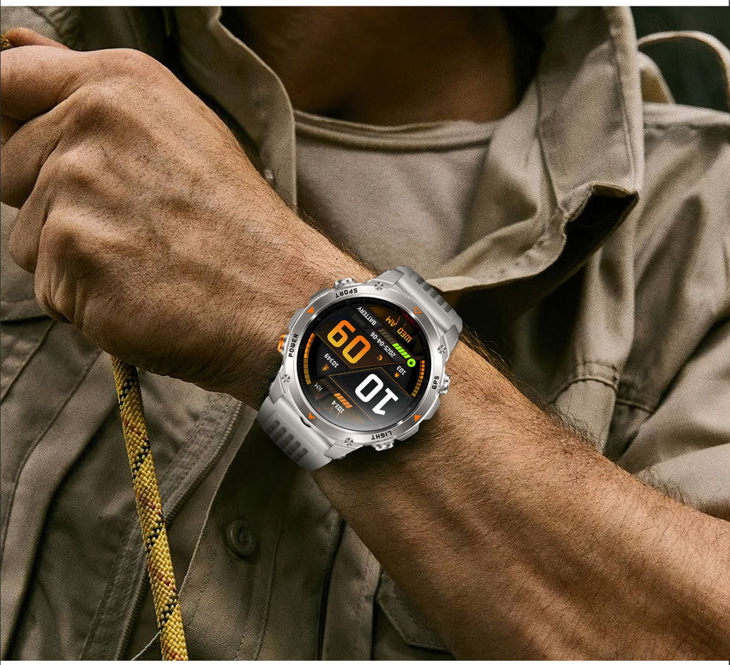 HT37Smart Watch1.46inch Bluetooth Call Heart Rate Pedometer GPS Beidou Positioning Three-Proof Sports Track