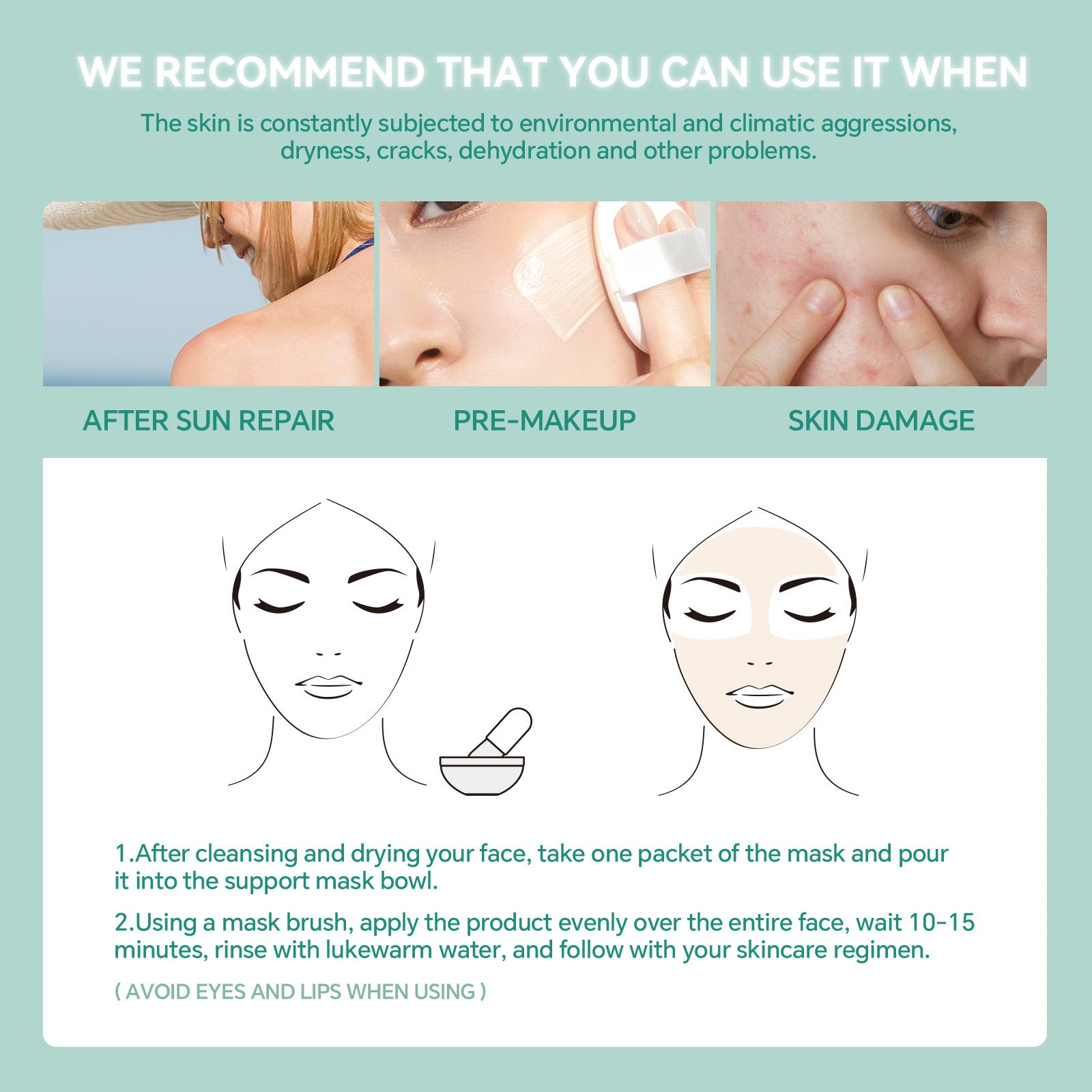 Probiotic Hydrating Mask Set for Moisturizing, Stabilizing, Repairing, Seasonal Changes, Night Recovery, and Soothing