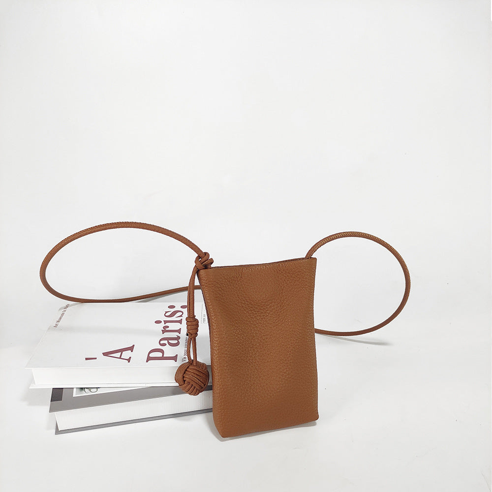 Mini Genuine Leather Phone Bag for Women togo Top Grain Leather Small Square Bag2025New Fashion Simple Versatile Crossbody Bag