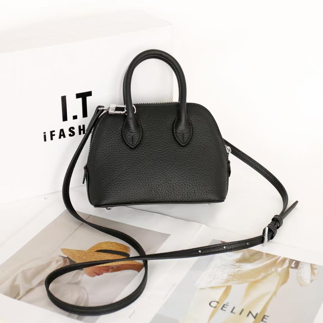 Shiling Mini Shell Bag Genuine Leather Simple Fashion Women's High-end Shoulder Crossbody Handbag mini Small Bag for Women