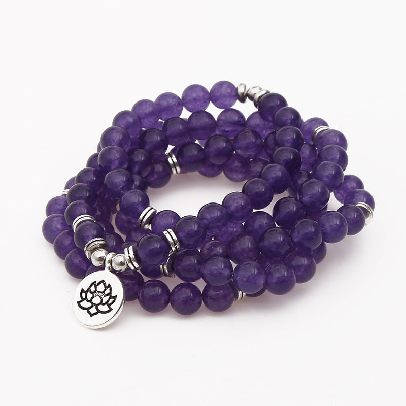 Amethyst Bracelet Men's Volcanic Stone Long Blue Point Bracelet Pyrite White Pine Braided Bracelet