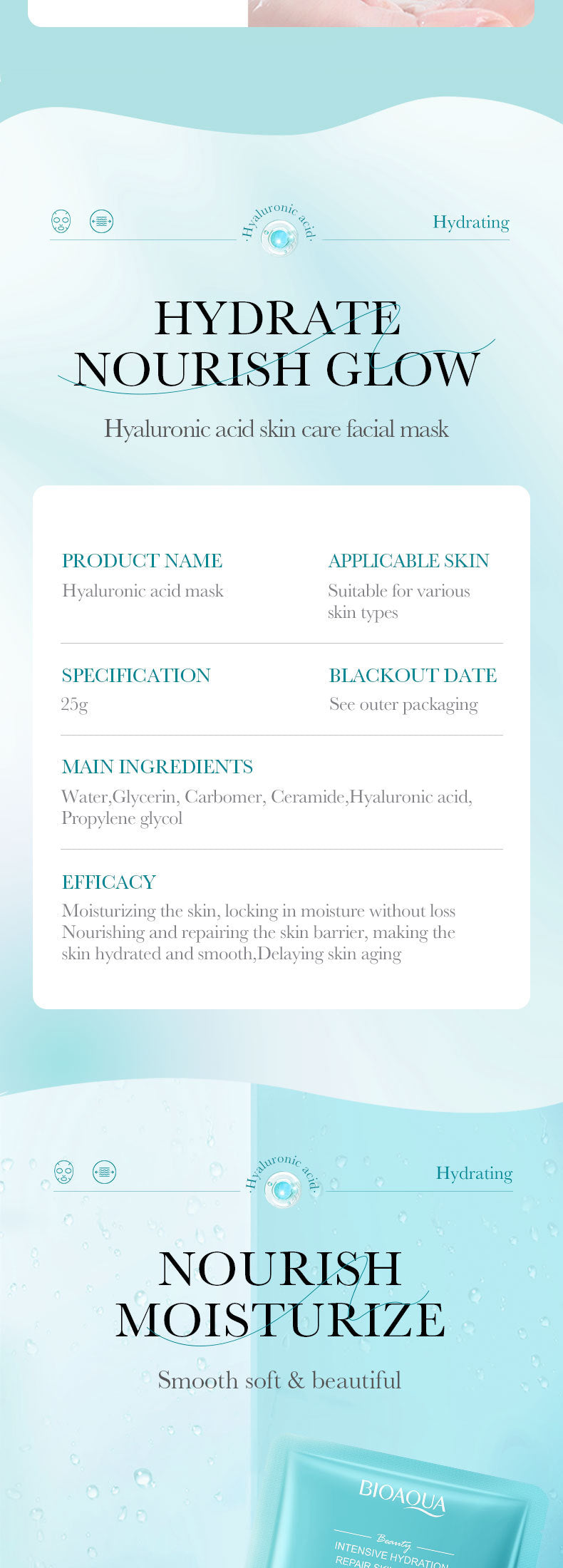 Mask25g BIOAOUA Dimension C Retinol Hydrating Moisturizing Mask Sheet Pack  Wholesale