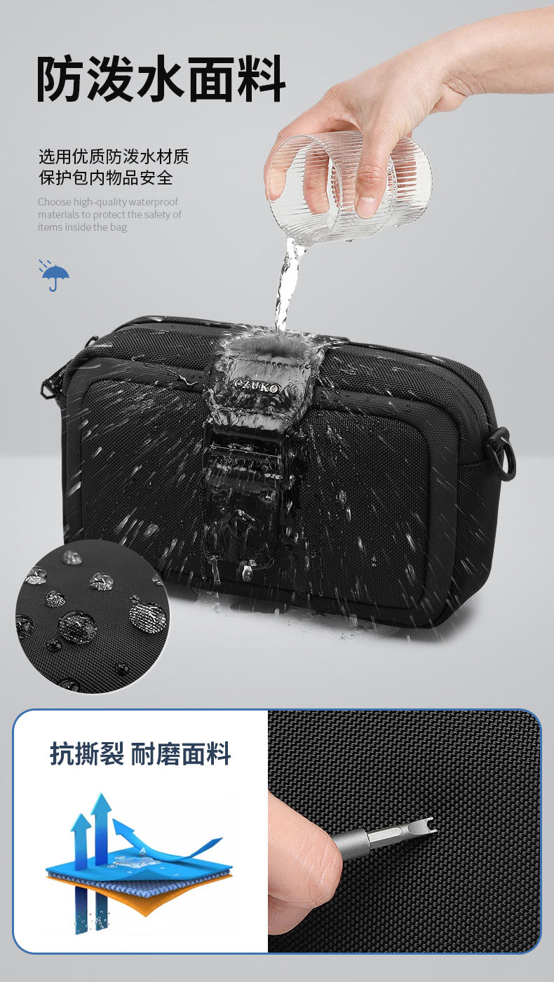 Men's Crossbody Bag High-End Single Shoulder Bag Portable Small Bag Waterproof Oxford Cloth Mini Men's Bag Trendy Style