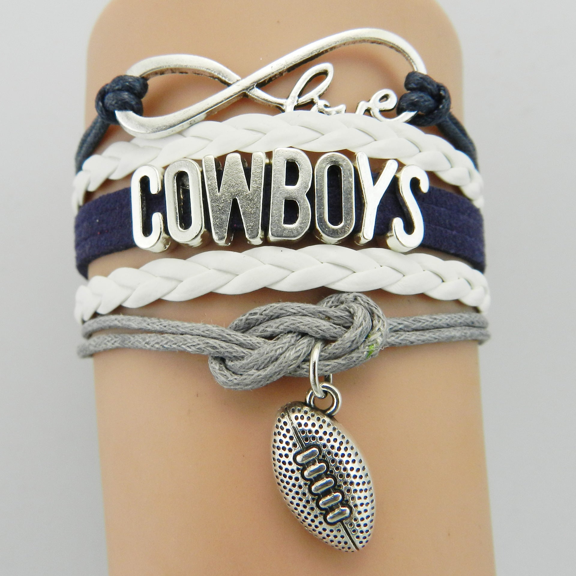 COWBOYS Cowboys Braided Bracelet Men's Football Sports Helmet Bracelet Letter Braided Football Bracelet