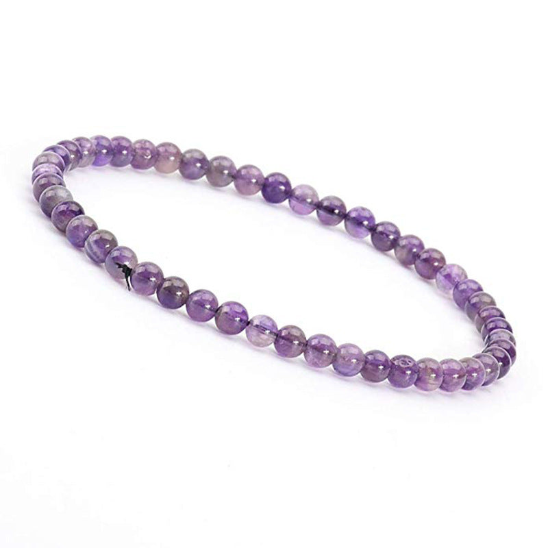 4mm Tiger Eye Stone Bracelet Small Natural Stone Striped Agate White Pine Beaded Moonstone Women's Bracelet