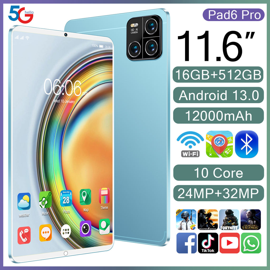 New Tablet Pad6 10Inch Android Smart Support WiFi Dual SIM Card Dual Standby Factory Exclusive