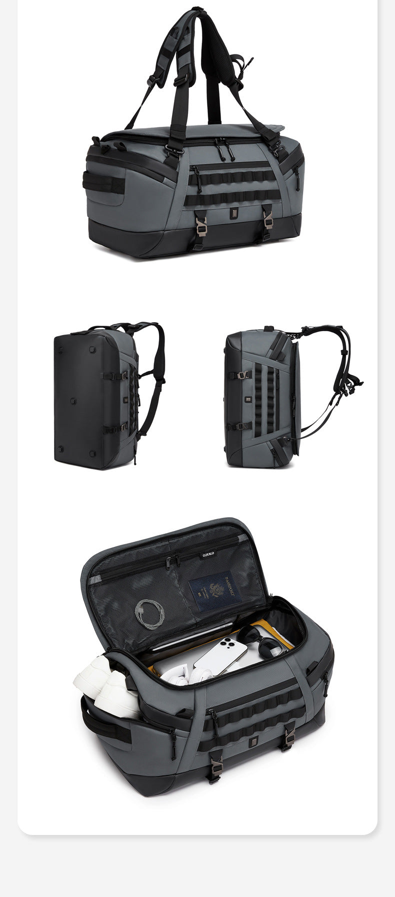 Men's Travel Bag Multifunctional Sports Fitness Bag Large Capacity Waterproof Travel Bag Business Trip Handheld Backpack