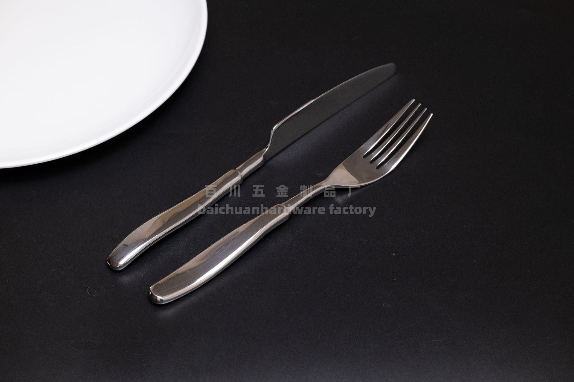 304Stainless Steel Spoon with Thickened Handle, Simple Household Knife, Fork, Spoon, Western Restaurant Supplies, Cutlery Set Wholesale