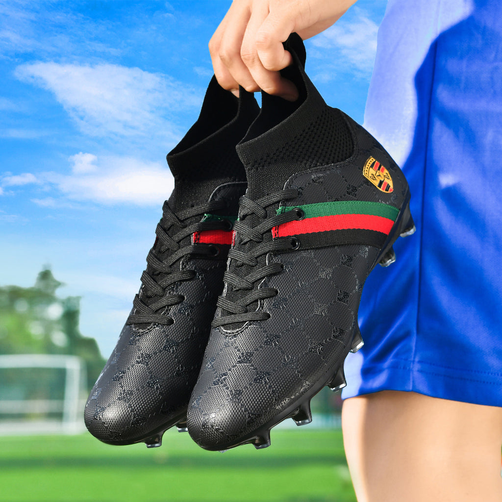 Hot-selling High-top Soccer Shoes tf Artificial Grass with Broken Nails AG Nail Leather Foot Men's and Women's Children's Youth Student Training Shoes