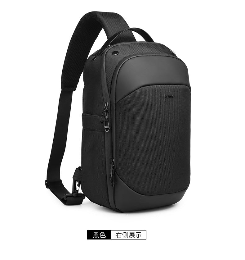 OZUKO Business Chest Bag Men's Large Capacity Waterproof Crossbody Bag High-end trendy brand simple commuter portable bag