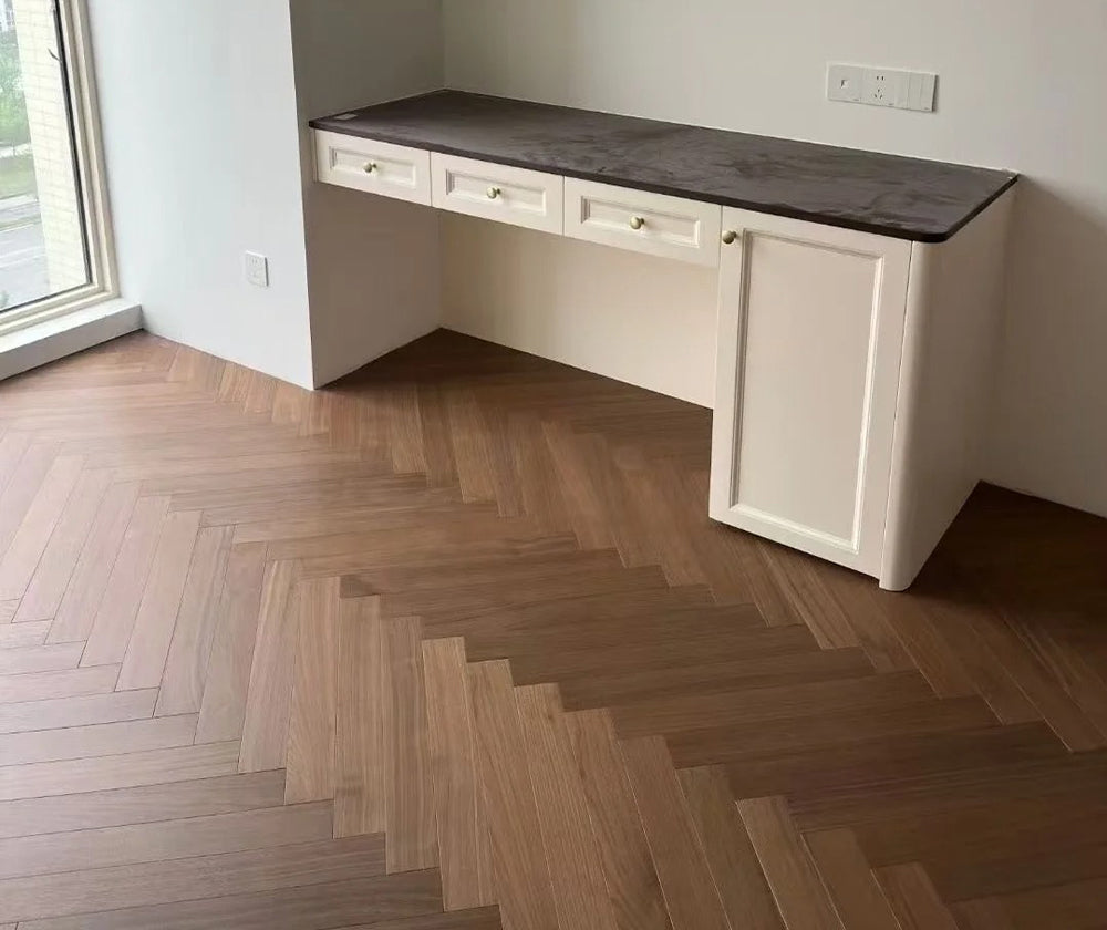 Customizable 18mm Herringbone Black Walnut Engineered Flooring | Waterproof Luxury Outdoor & Villa Modern Interior Projects