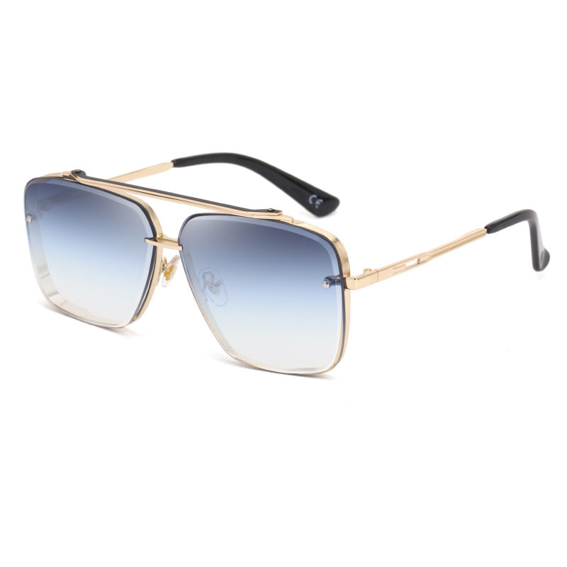 Square Frame Sunglasses Men's Fashion Metal Rimless Cut Edge Sunglasses Women's Trendy No-Makeup Glasses MACH SIX1261
