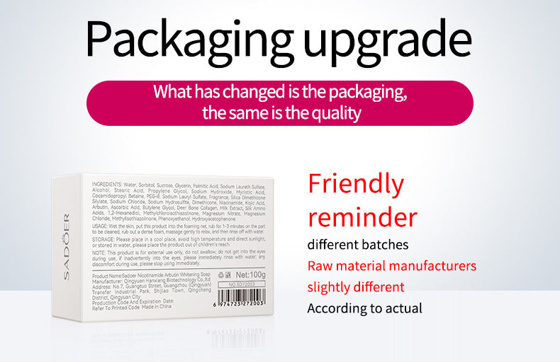 Kojic Acid Whitening Soap100g SADOER Clean Bathing Facial Soap Handmade Soap  Wholesale