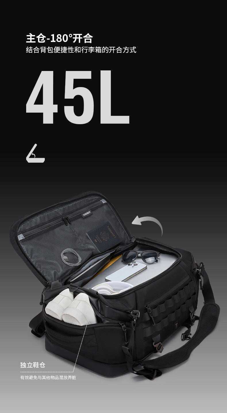 Men's Travel Bag Multifunctional Sports Fitness Bag Large Capacity Waterproof Travel Bag Business Trip Handheld Backpack