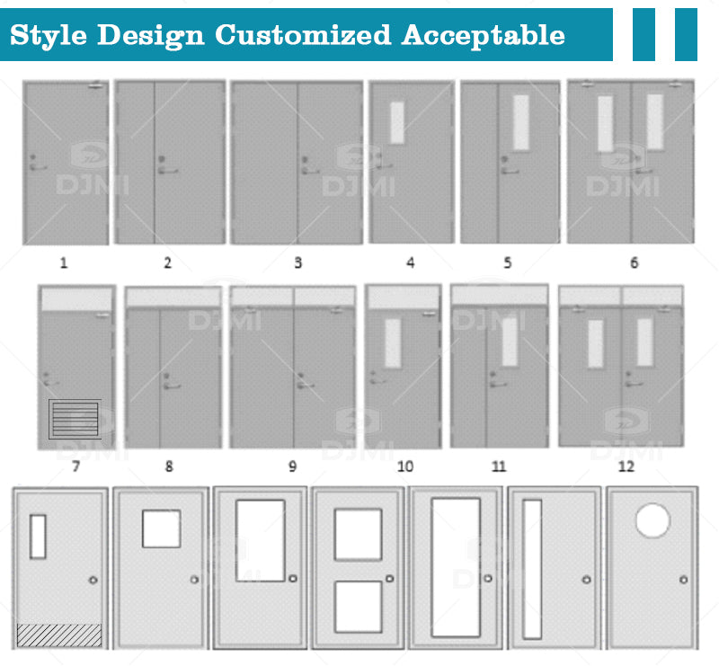 Cheap Price Fire Rated   With Stainless Steel Handle Single Leaf Security Fireproof Metal Door Certified Exit Gate Steel Door