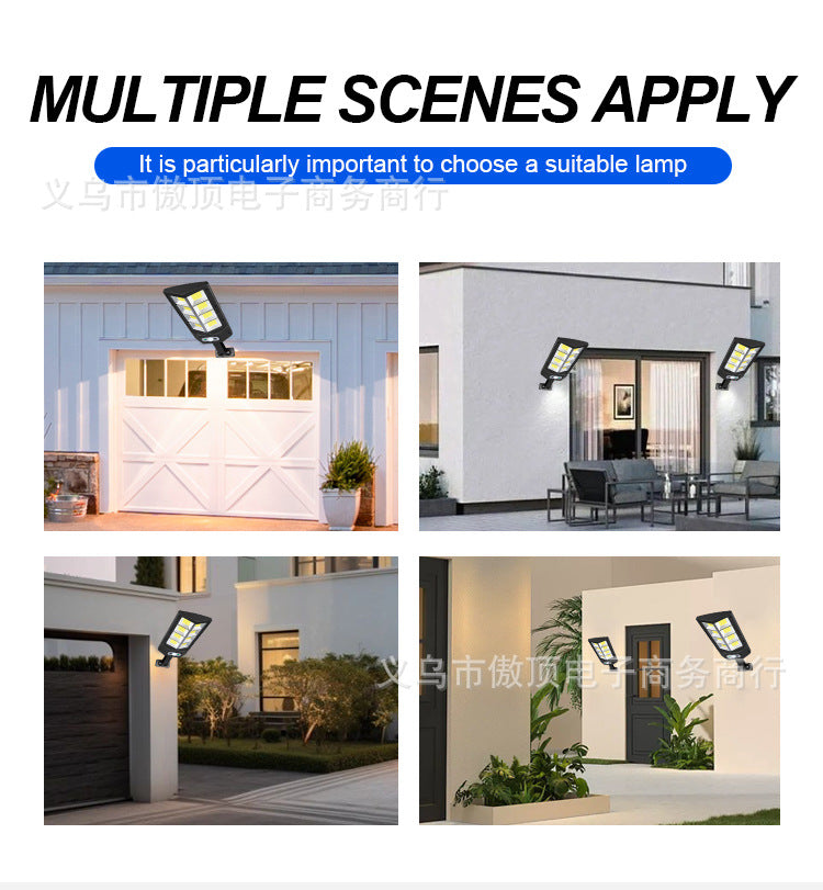 Solar outdoor garden light with human body sensor wall light for home use, waterproof outdoor lighting COB Street Lamp Landscape lamp